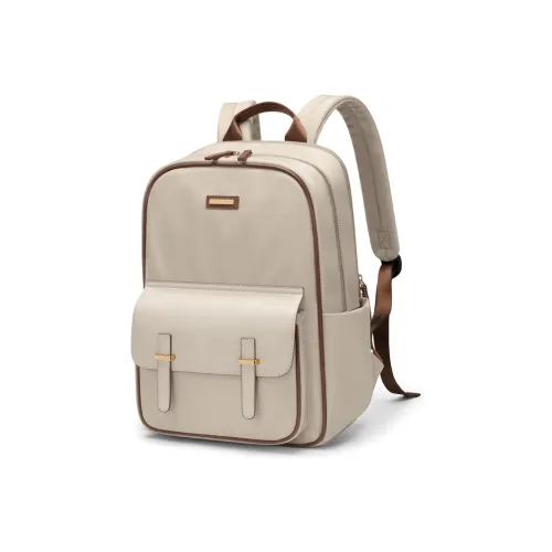 GOLF Fabric Synthetic Leather Backpack Large Size Women's Apricot/Elegant Black
