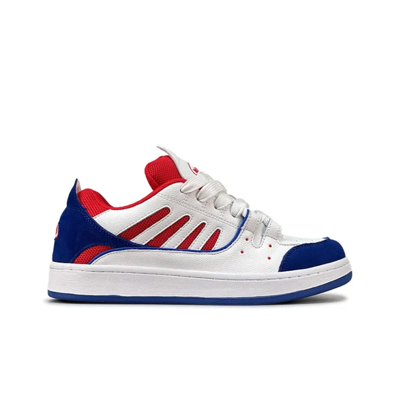 LuzaoT SUPER DRAG Puffy Shoes Low Top Skateboard Shoes Unisex White Blue Red-1