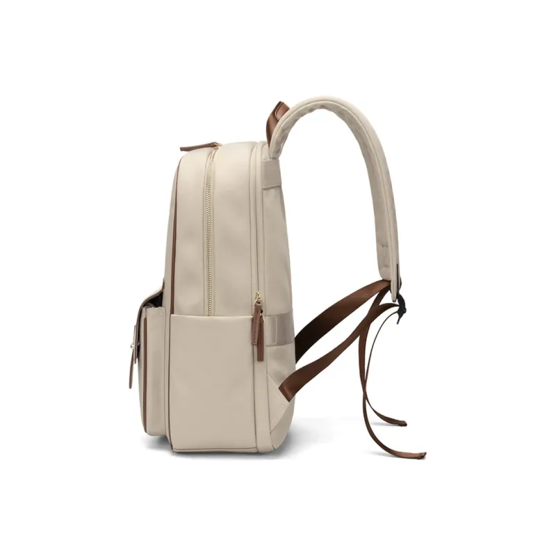 GOLF Fabric Synthetic Leather Backpack Large Size Women's Apricot/Elegant Black-2