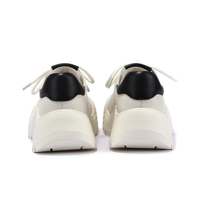 SELAIYA Platform Shoes Women's White-4