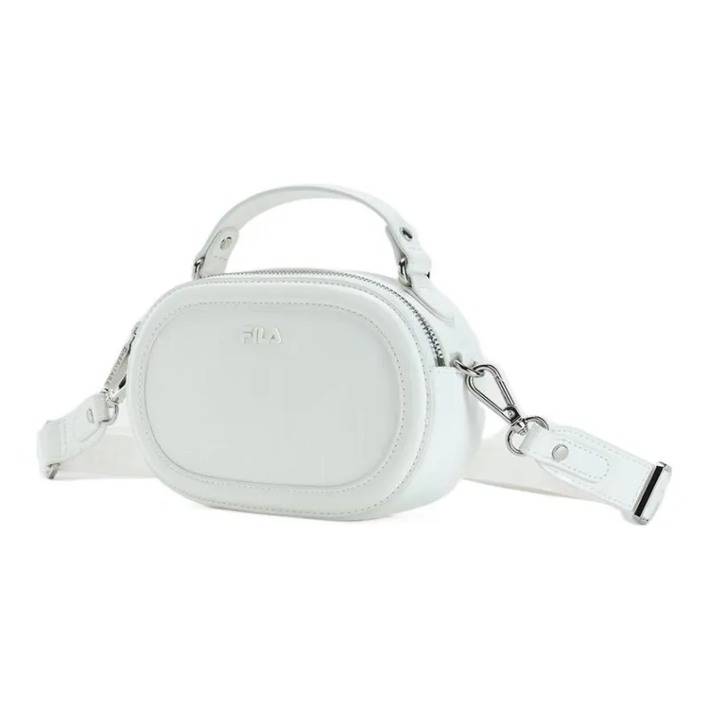 FILA Plain Weave PU Handbag, Crossbody Bag, Crossbody Bag Small Size Women's White-1