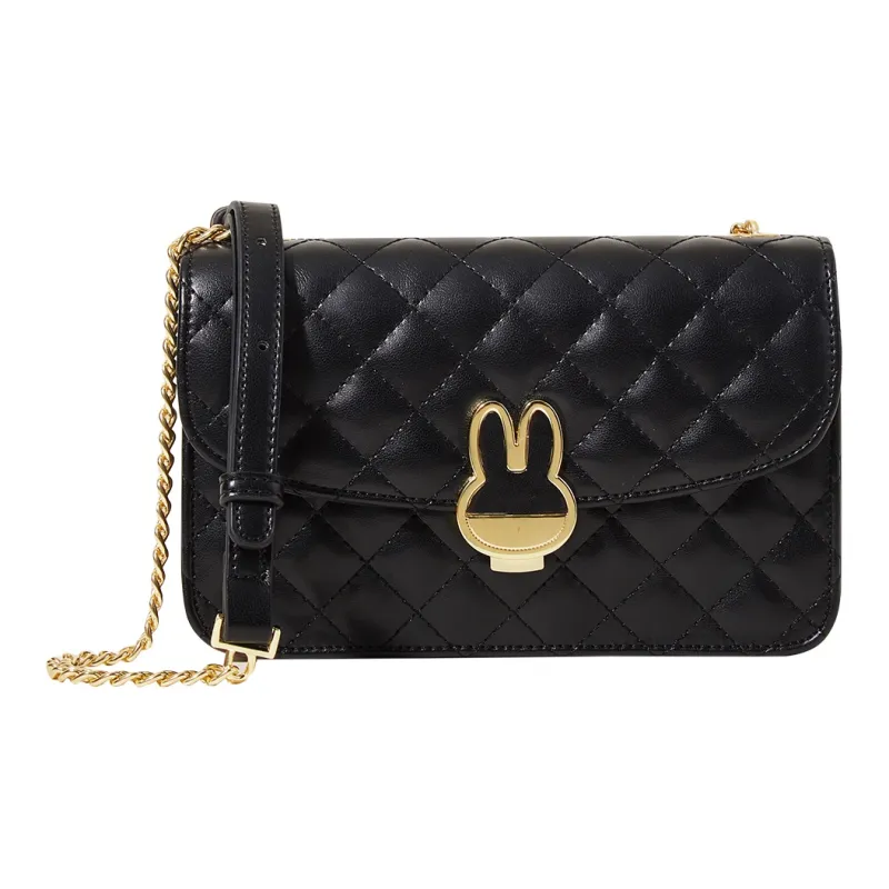Miffy PU Small Square Bag Shoulder Bag Women's Ecru/Pink/Black-11
