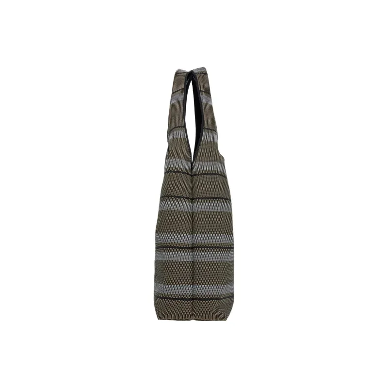 FERRAGAMO Woven Material Shopping Bags Men's Gray/Bone-2