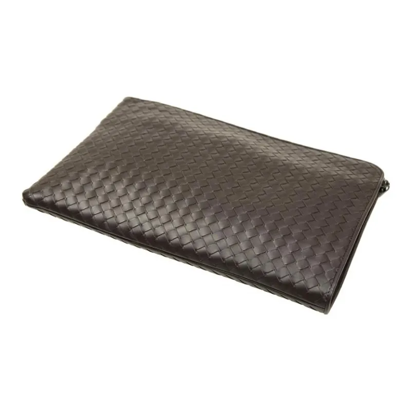 Bottega Veneta Cow Leather Clutch Regular Men's Dark Brown-3