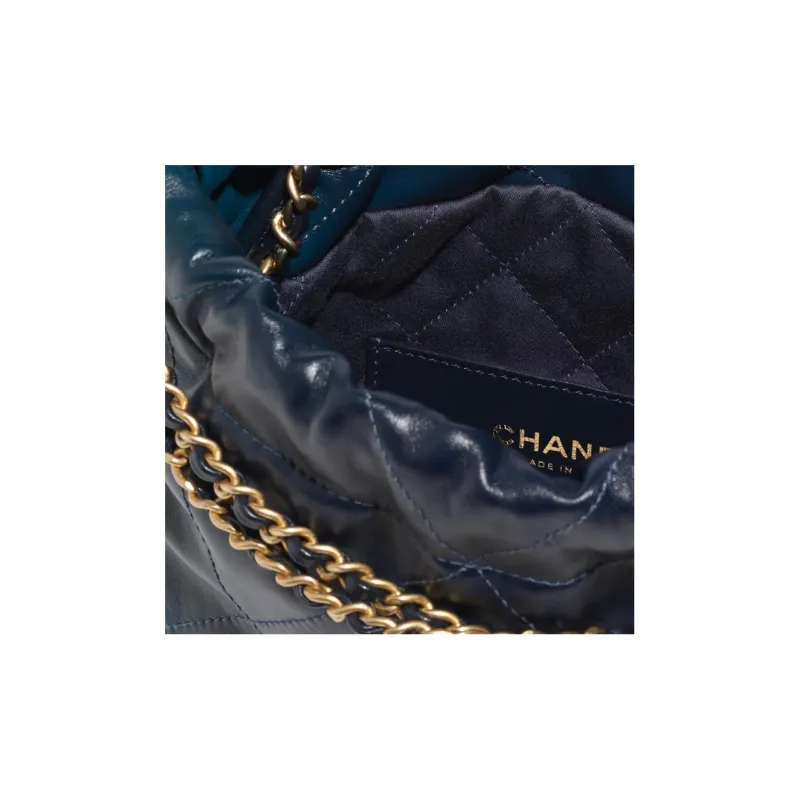CHANEL 22Bag Bright Calfskin Bucket Bag, Shoulder Bag, Crossbody Bag Mini Women's Gradient Blue-5