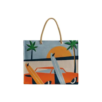 HERMES Cotton Tote Bag Shopping Bag Shoulder Bag Handbag Regular Women's Multicolor