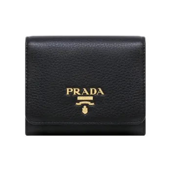 PRADA Cow Leather Coin Purses Wallets Regular Women's Black