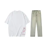 Set (white T-shirt + yellow mud jeans)