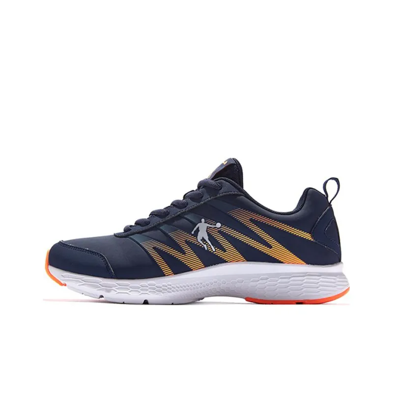 QIAODAN Cushioning Wear Resistant Low Top Casual Running Shoes Men's Blue Orange-0