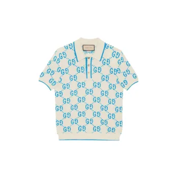 GUCCI SS23 Polo Shirt Men's Blue White