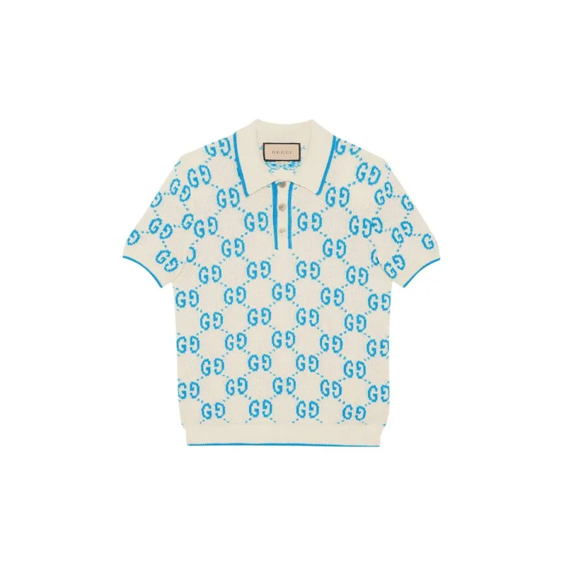 GUCCI SS23 Polo Shirt Men's Blue White-0