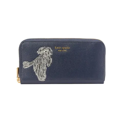 Kate Spade Leather Clutches Wallets Small Size Women's Dark Blue