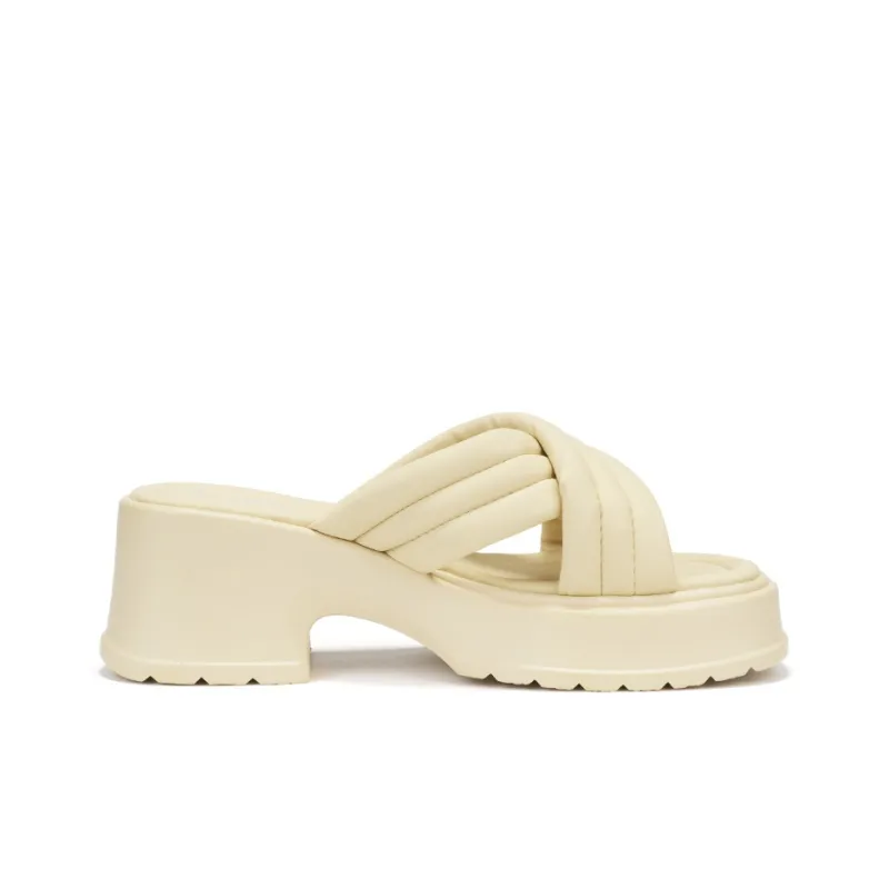OMS Slide Slippers Women's Beige/Light Yellow-1