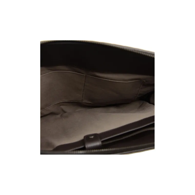 Bottega Veneta Cow Leather Clutch Regular Men's Dark Brown-4