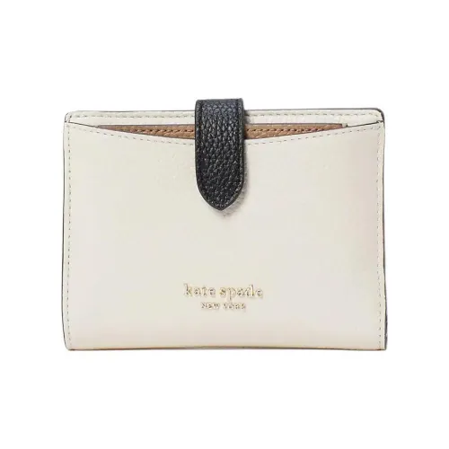 Kate Spade Hudson Leather Double-Fold Card Holder Wallet Women's White