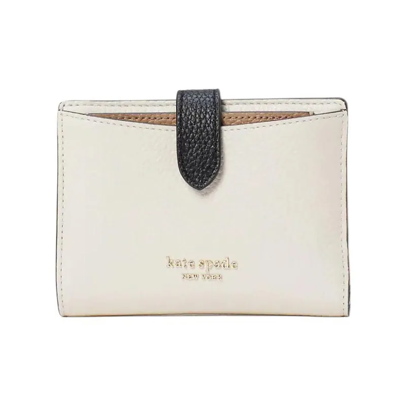 Kate Spade Hudson Leather Double-Fold Card Holder Wallet Women's White-0