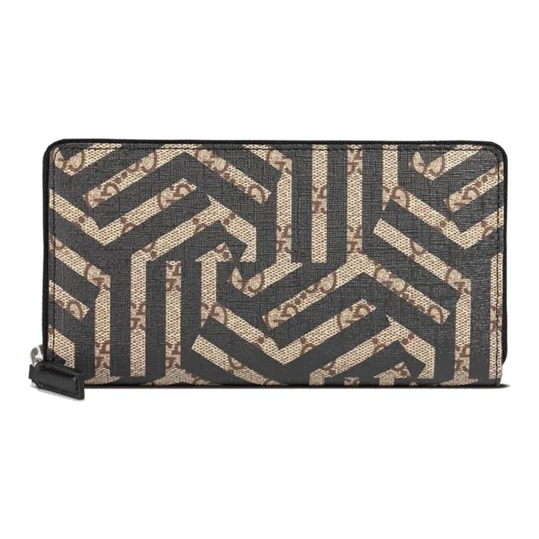 GUCCI PVC Long Wallets Regular Men's Black/Beige-0