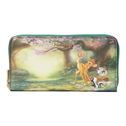 Kate Spade Disney Collaboration Canvas Clutches Wallets Small Size Women's Multicolor