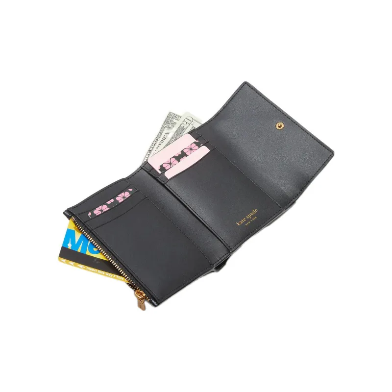 Kate Spade Katy Leather Card Holder Wallet Women's Black-3
