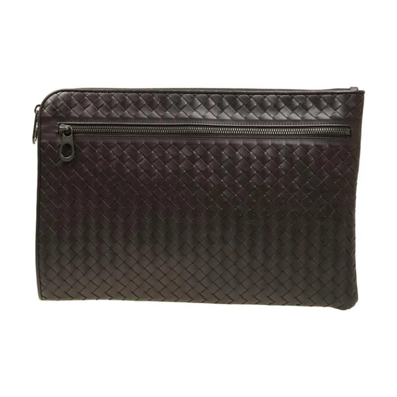 Bottega Veneta Cow Leather Clutch Regular Men's Dark Brown-2