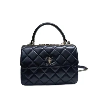 CHANEL Trendy Cc Sheepskin One Shoulder Handbag Women's Black