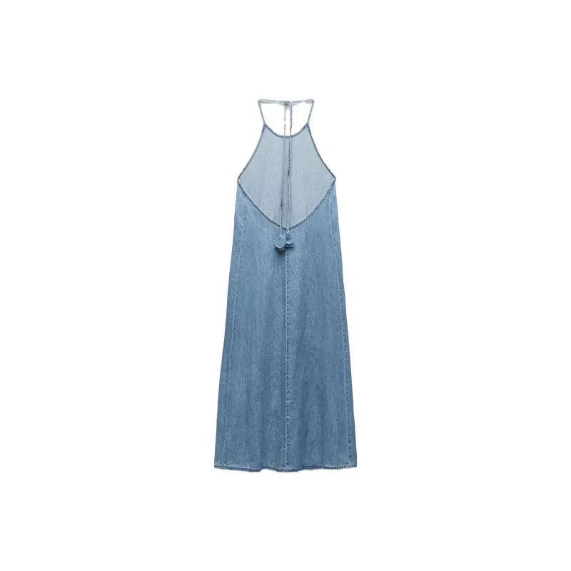ZARA Sleeveless Dresses Women's Blue-1