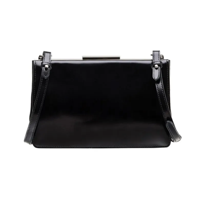 PRADA Leather Shoulder Bag Crossbody Bag Regular Women's Black-2