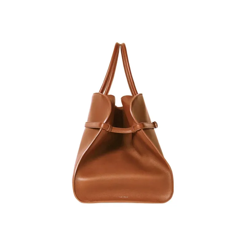 THE ROW Margau Shiny Saddle Leather Tote Bag Shopping Bag Handbag Women's Dark Brown-2