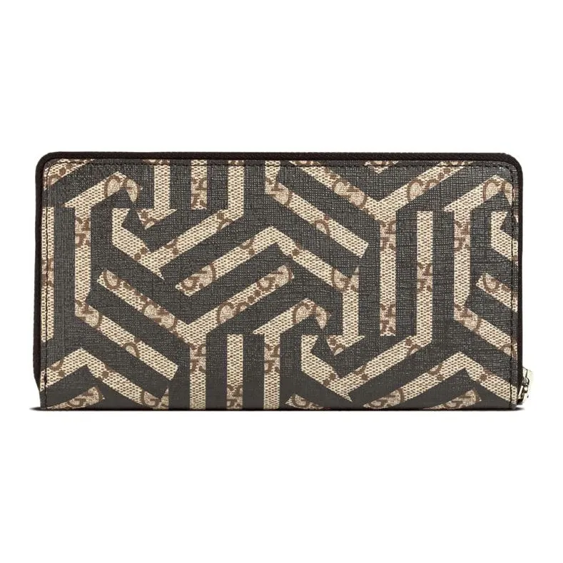 GUCCI PVC Long Wallets Regular Men's Black/Beige-1