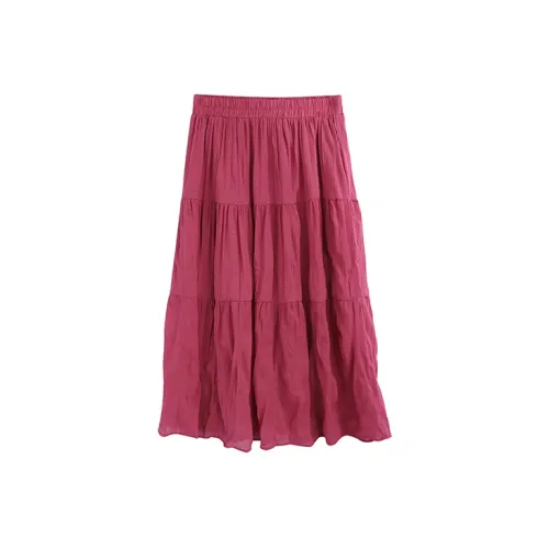 MINCOCROSEPEPPAR Casual Long Skirts Women's Plum Midi Skirt