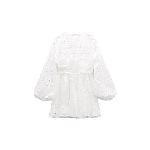 ZARA Long-Sleeved Dresses Women's Frosted White