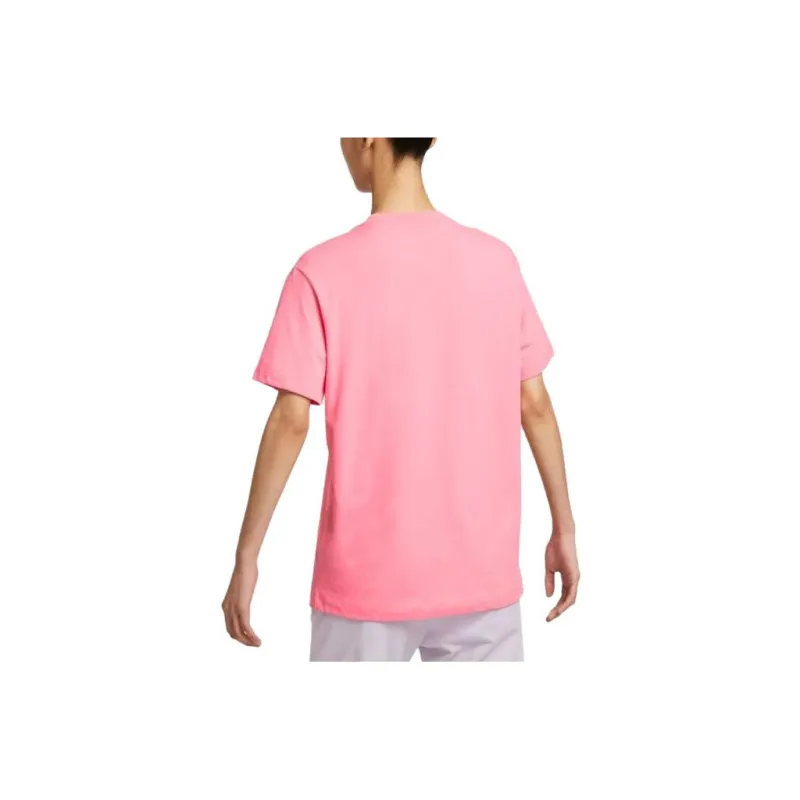 Nike Women'ss Letter Print Retro Drop Shoulder T-Shirt Pink-1