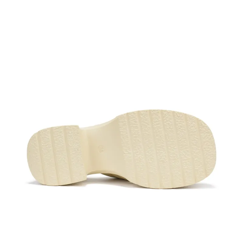 OMS Slide Slippers Women's Beige/Light Yellow-5