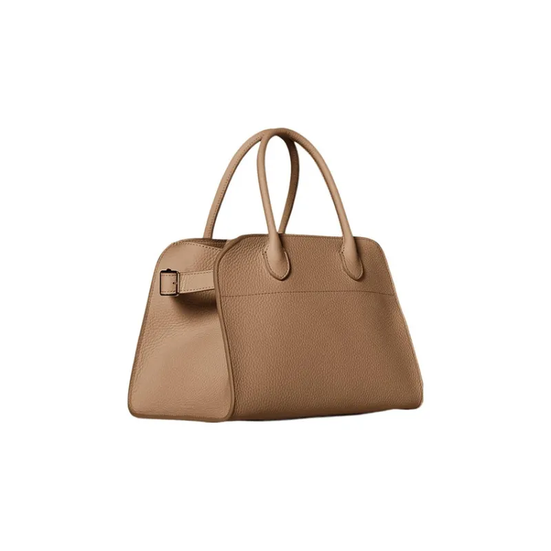 THE ROW Margau Leather Tote Bag Shopping Bag Handbag Women's Taupe-1