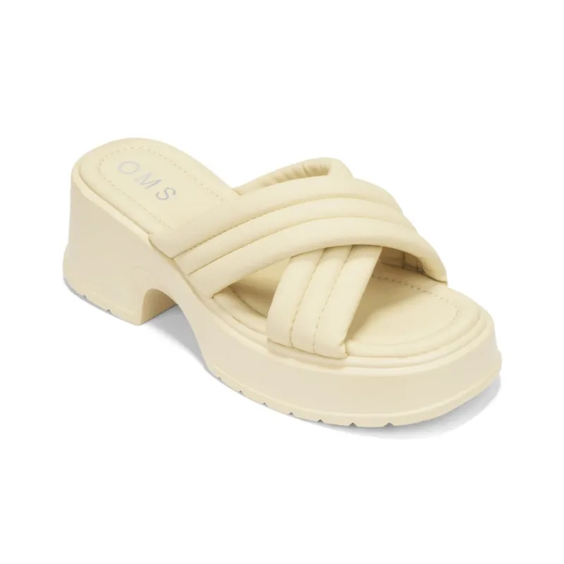 OMS Slide Slippers Women's Beige/Light Yellow-2