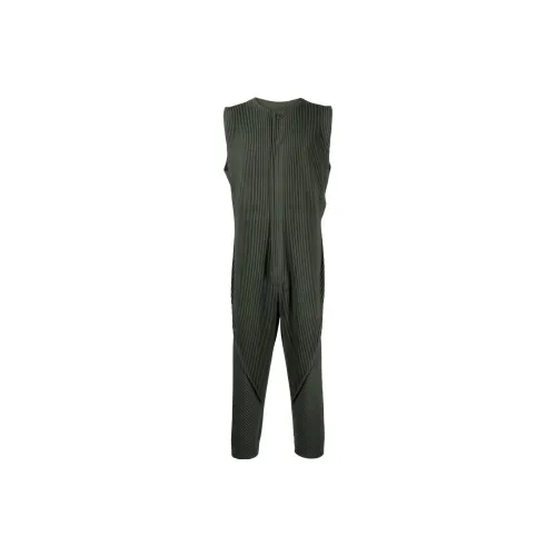 Homme Plissé Issey Miyake Jumpsuits Men Dark Green