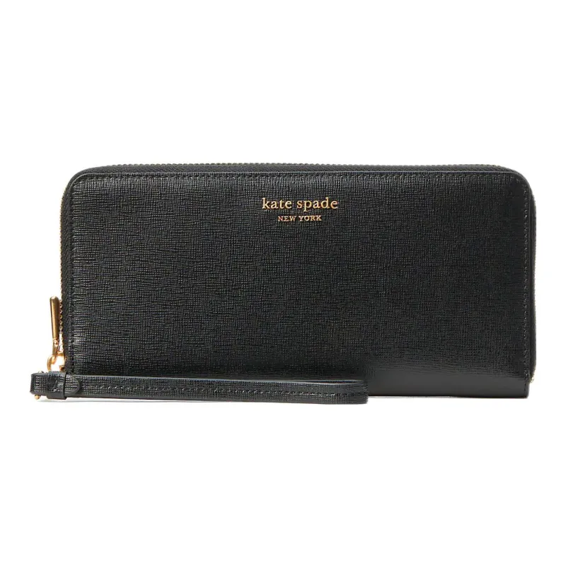 Kate Spade Leather Wrist Bag Clutch Coin Purse Wallet Small Size Women's Black-0