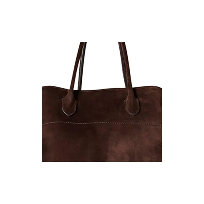 THE ROW Margau Soft Suede Tote Bag Shopping Bag Handbag Regular Women's Mocha-3