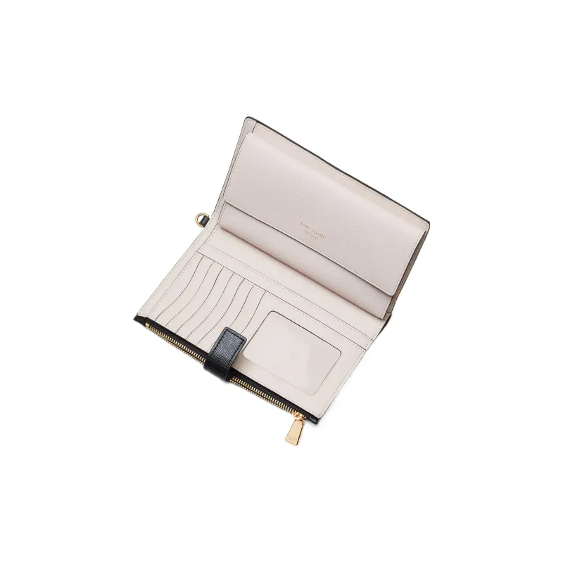 Kate Spade Leather Coin Purses Wallets Women's Black & White-1