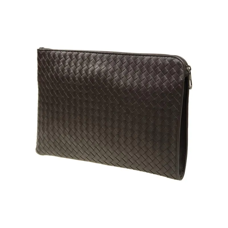 Bottega Veneta Cow Leather Clutch Regular Men's Dark Brown-1