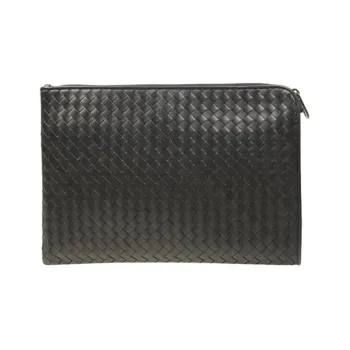 Bottega Veneta Cow Leather Clutch Regular Men's Dark Brown