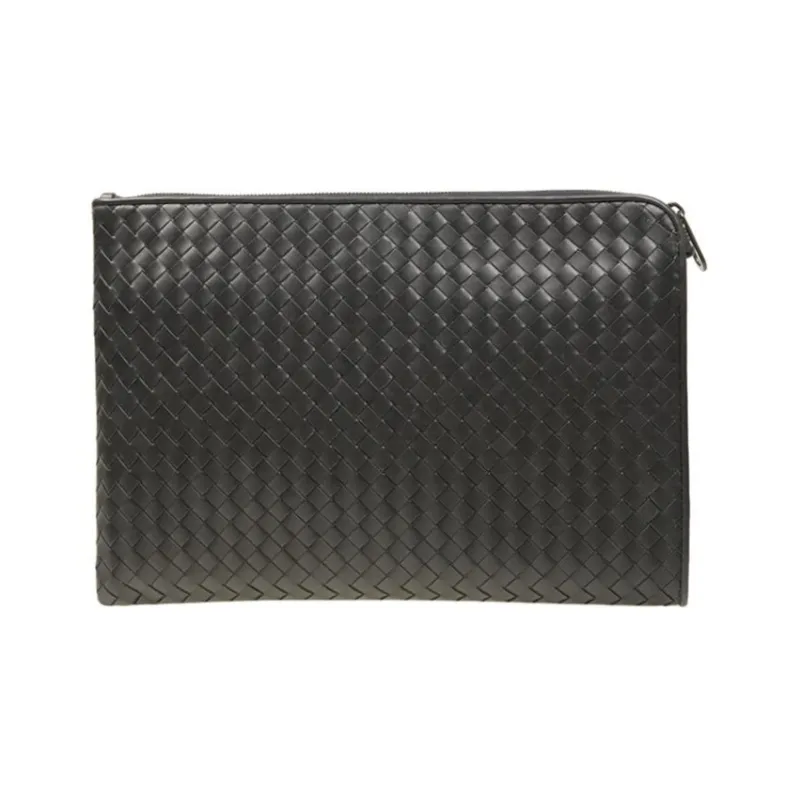 Bottega Veneta Cow Leather Clutch Regular Men's Dark Brown-0