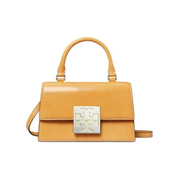 TORY BURCH BON Cow Leather Shoulder Bag, Crossbody Bag, Handbag Mini Women's Mango Yellow