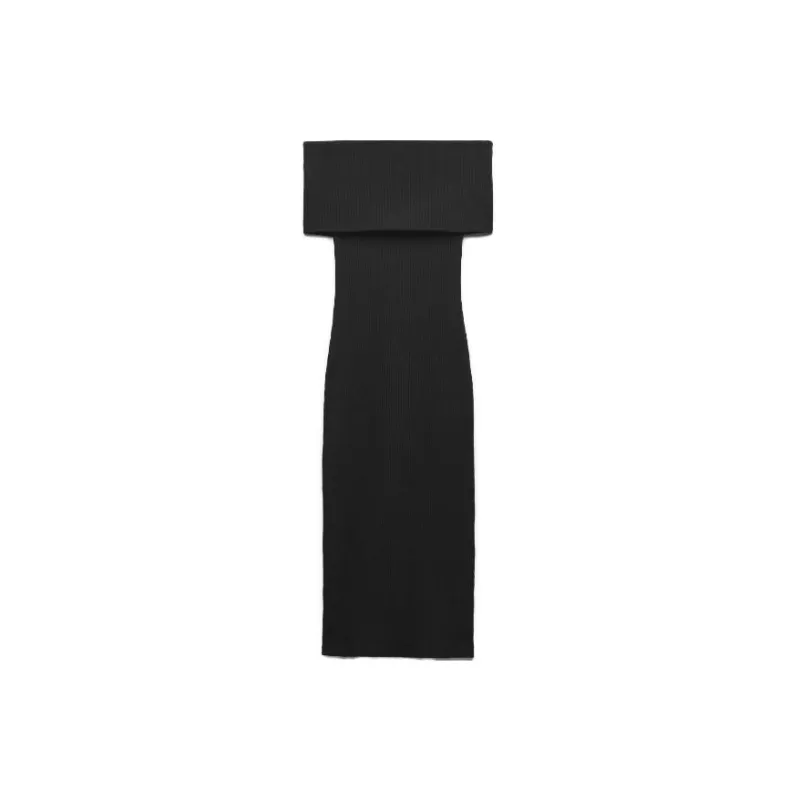 ZARA Short-Sleeved Dresses Women's Black-1