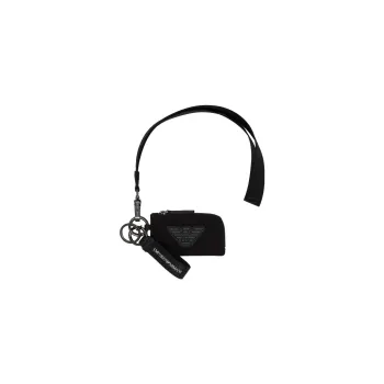 EMPORIO ARMANI Leather Halter Wallet Men's Black