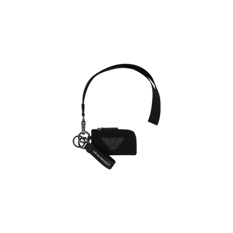 EMPORIO ARMANI Leather Halter Wallet Men's Black-0