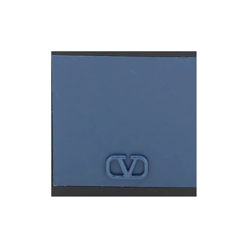 Valentino Calfskin Wallet Men's Black/Blue-4