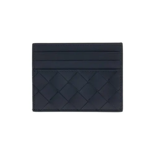 Bottega Veneta Cow Leather Money Clip Card Holder Men's Blue