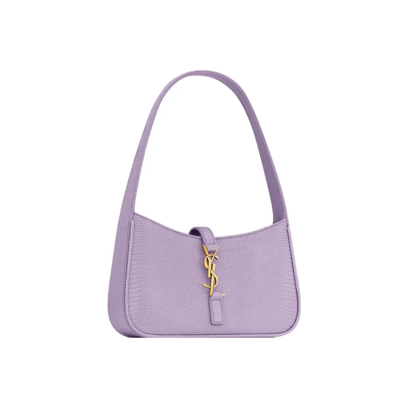 SAINT LAURENT Lizard Skin Hobo Bag, Shoulder Bag, Handbag Women's Light Purple-1