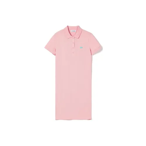 LACOSTE Short-Sleeved Dresses Women's Rose Pink